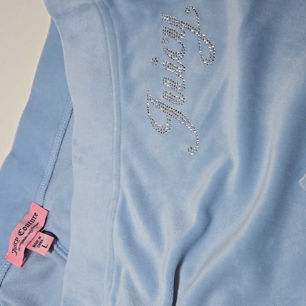 Juicy Couture Velour Tracksuit Baby Blue With Rhinestones Large - Picture 9 of 9